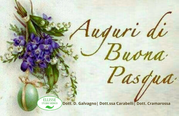 uova pasquali e fiori di pace per augurare lieta Pasqua da parte dei Dottori Galvagno Carabelli e Cramarossa dello Studio Medico Ellisse